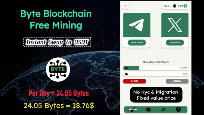 Byte Blockchain Free Mining App | How to register Byte Blockchain Mining App | Byte Blockchain |