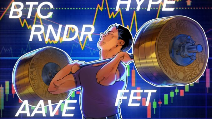 Bitcoin price cools going into Fed rate hike week, HYPE, Bitcoin price cools going into Fed rate hike week, HYPE, AAVE, RNDR, FET still look bullish