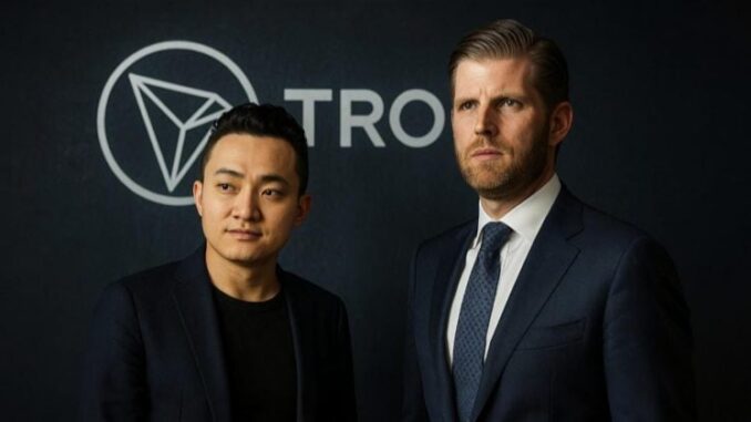 Eric Trump says he loves Justin Sun but denies involvement Eric Trump says he loves Justin Sun but denies involvement in Tron's public debut plan