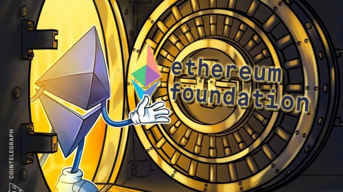 Ethereum Foundation rolls out new treasury policy Ethereum Foundation rolls out new treasury policy