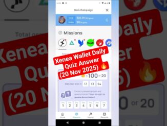 Xenea Wallet Daily Quiz Answer (20 Nov 2025) 🔥 | Free Crypto Mining 2025 | #xeneawallet #xenea