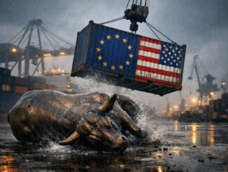 Bitcoin stumbles under EU-US tariff stress while gold glitters