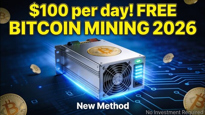$100 per day FREE BITCOIN MINING 2026 - For beginners ⚒️