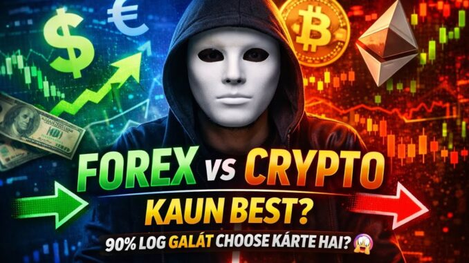 #forex  vs #crypto  Market 🔥 Kaun Best Hai Beginners Ke Liye? Full Guide 2026