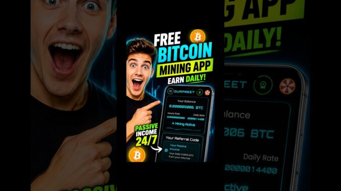 24/7 Bitcoin Mining on Mobile 📱 Legit Crypto Earnings #shorts #bitcoin