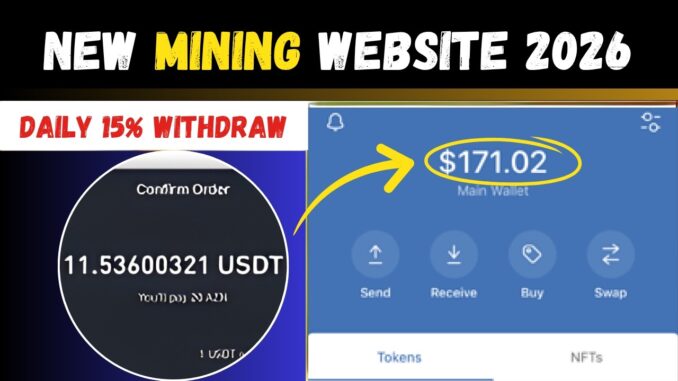 Best New Mining Website 2026🤑 | New USDT Cloud Mining site | Crypto Cloud Mining