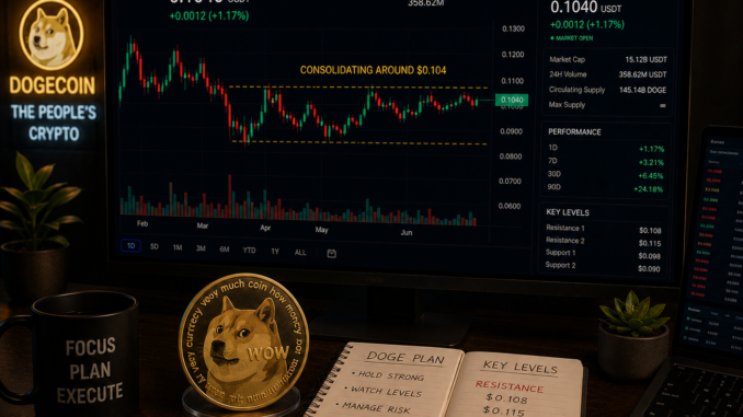Dogecoin has held the $0.102 support level.