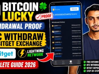 Free Bitcoin Mining App 2026 | BitcoinLucky BTC Withdrawal to Bitget Exchange