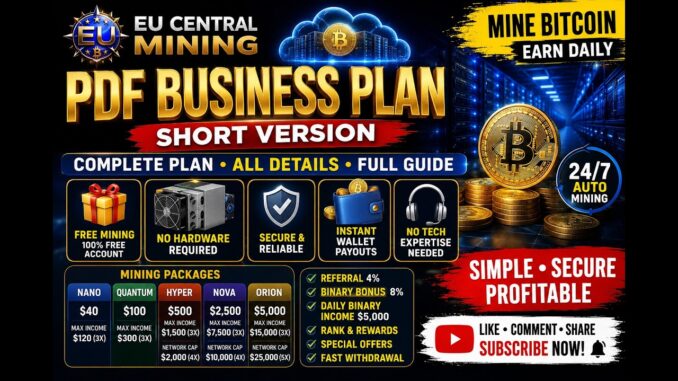 EU Central Mining PDF Business Plan #bitcoin #minigames