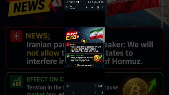 Iran Warns US Over Strait of Hormuz#Iran #StraitOfHormuz #CryptoNews #Bitcoin #Ethereum  #trading