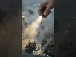 Tiny Boats Lost in Thick Fog! 🌫️ Giant Hand Guides Them Home 🔦 | AI Miniature Rescue #Shorts