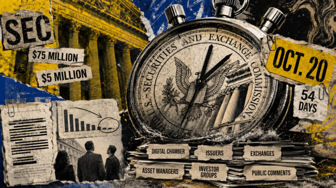 Crypto startups have 54 days left to shape the SEC’s proposed $75 million fundraising cap