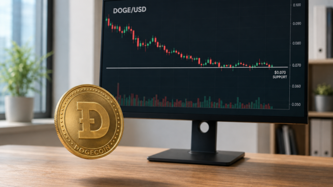 Dogecoin holds $0.070 as bullish divergence signals easing selling pressure