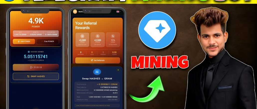 Free TELEGRAM mining Bot ⛏️ | New Gram Mining Bot | Telegram New Airdrop | open gram mining