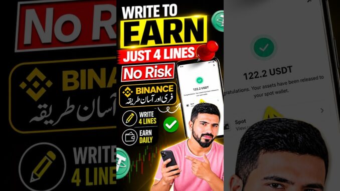 Binance Square Write to Earn 2026 | 4 Lines Likho & Rewards Kamao?