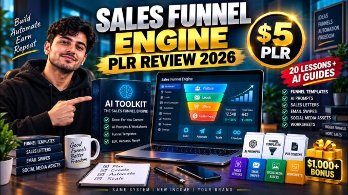 The Sales Funnel Engine PLR Review 2026: 20 Lessons + AI Guides for Just $5 + $1,000 Bonus