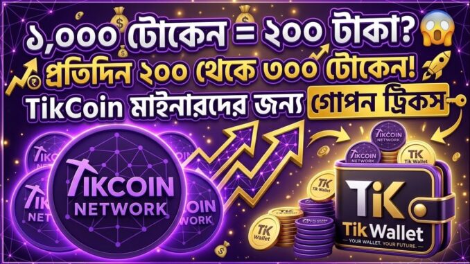 টিক কয়েন মাইনিং অ্যাপ থেকে টাকা ইনকাম | TikCoin Mining Full Tutorial | Token Sell Update.